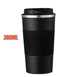 Compact Hand Crank Coffee Brewer with Insulated Travel Cup (Black cup 380ML)