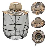 Mosquito Hat With  Net Mesh Repellent Insect Bee Protection Men Women Outdoor Sunscreen Fishing Cap 1