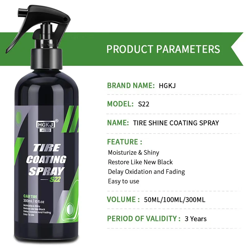 Car Tyre Cleaner Agent Shine Plastic Polishing Tire Blackening Coating Spray Wheel Refurbishing Car Washing Accessories HGKJ S22