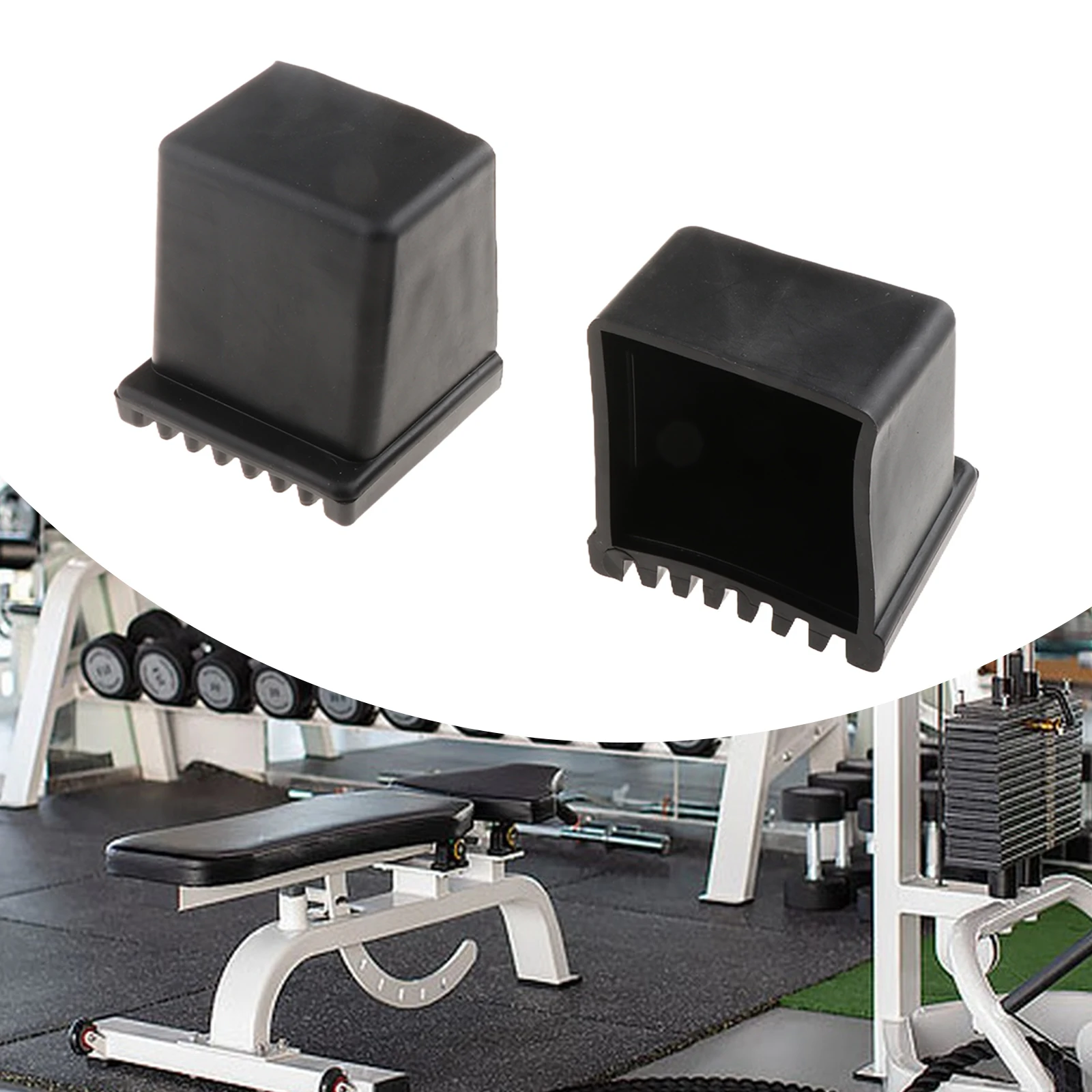 Ywmsfl 4Pcs Gym Equipment End Caps Square Tube Sleeve Foot Covers Protectors Workout End Caps Finishing Plug Enduring