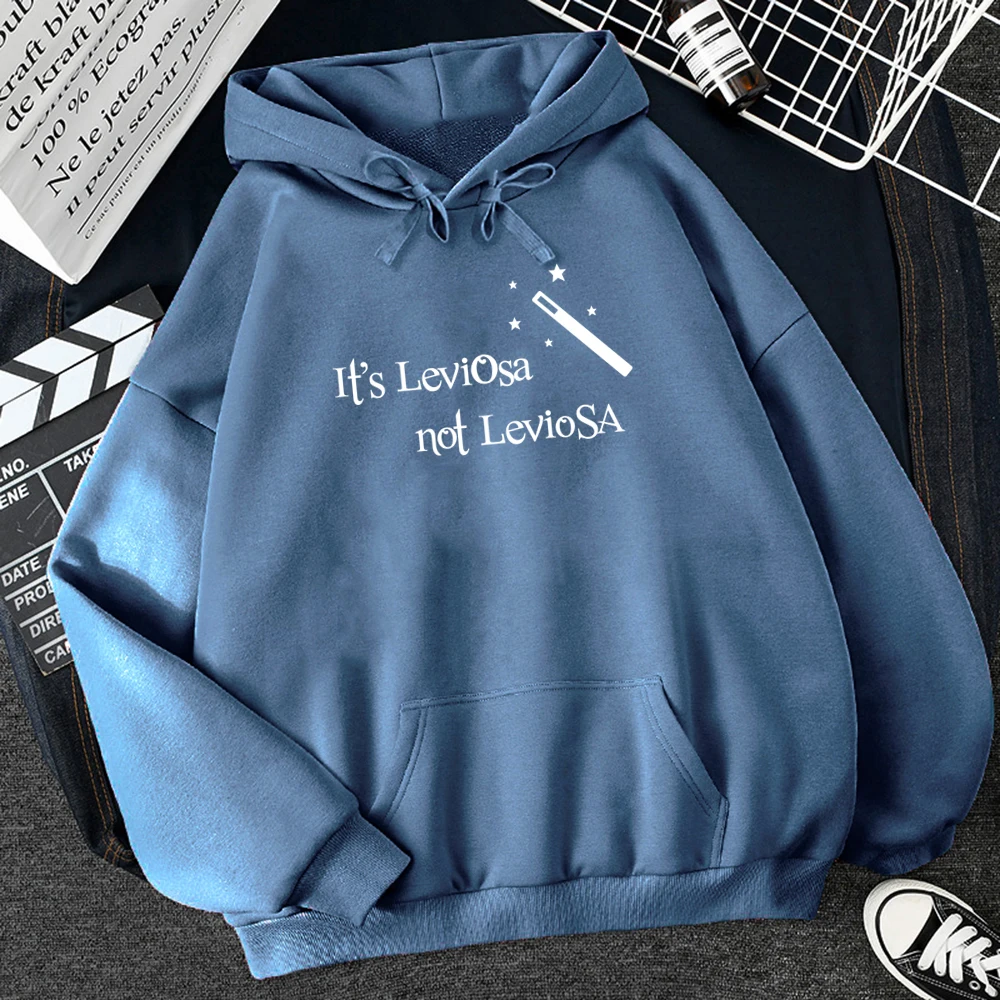 Women Hipster Streetwear Sweatshirts 2022 It's Leviosa Magic Fleece Casual Hoodies Female Autumn Harajuku Tracksuit Brand Hooded