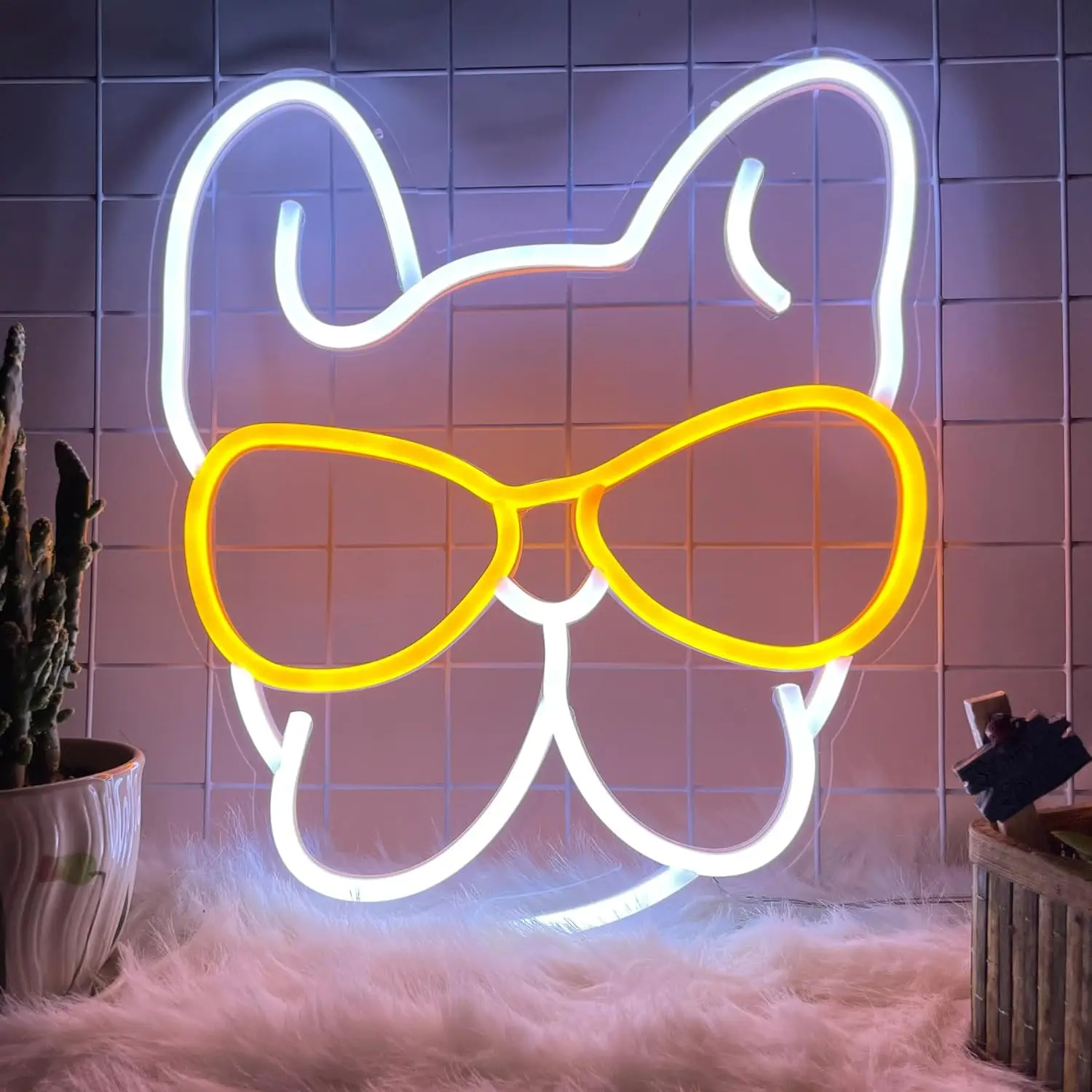 

Neon Sign,French Bulldog Neon Light Room Wall Decor Cute Led Sign Women Dog Birthday Party Decorations USB Powered