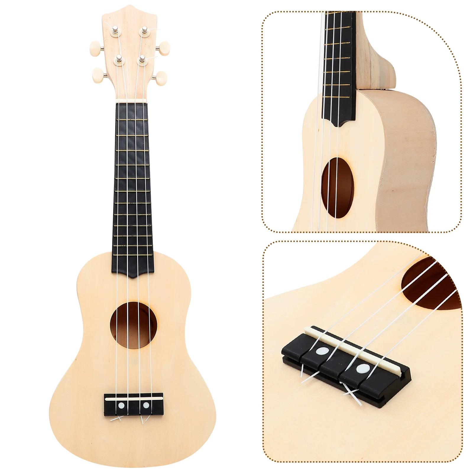 Ukulele Set Ukulele Diy Kit Hawaii Ukulele Kit Make Your Own Hand Painting Guitar Assembling Children Art Project Beige