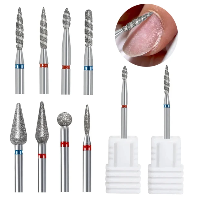 2/1Pcs Tornado Flamme Diamant Nagel Bohrer Fräser Dead Skin Remover Pediküre Diamant Grate für Elektrische Polierer werkzeuge