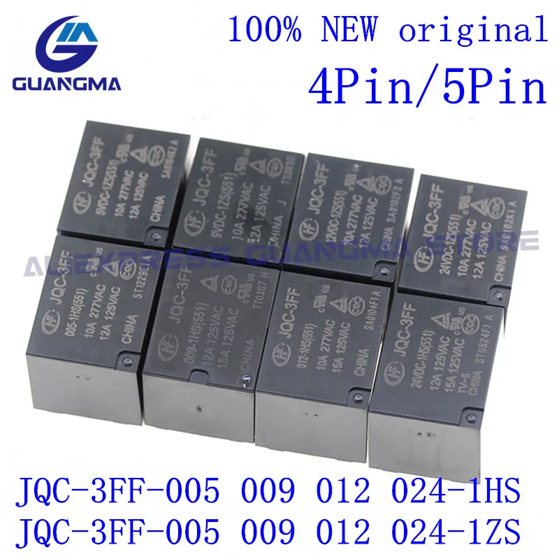 

20Pcs HF3FF- 005 009 012 024 1HS 1ZS 1HST 1ZST Relay DC5V 12V 24V JQC-3FF-5V 9V 12V 24VDC (551) 4Pin 5Pin 10A HF3FF JQC3FF 005