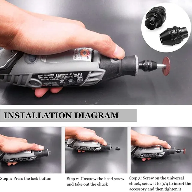 Dremel 4486/4485 Rotary Tools Chuck Universal Quick Change Drill