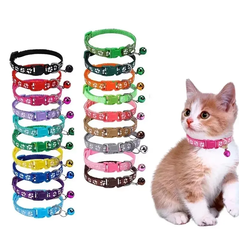 1/3/6/12/18Pcs Pet Collar With Bell Footprints Colorful Dog, Dog, Cat Accessories Cat Collar Adjustable Bell Ring Necklace Pet 1/3/6/12/18Pcs Pet Collar With Bell Footprints Colorful Dog, Dog, Cat Accessories Cat Collar Adjustable Bell Ring Necklace Pet