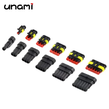 ฝาครอบกันฝุ่นไฟฟ้ากันน้ำ1ชุดขั้วต่อแอมป์1 2 3 4 5 6ขายานยนต์กันน้ำได้ปลั๊กตัวผู้และตัวเมียไฟซีนอน 1