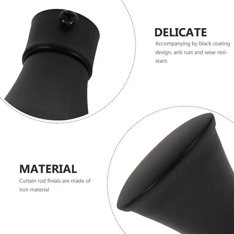 Confezione da 4 tappi terminali per aste per tende in plastica bianca, terminali decorativi per aste per tende da 26-28 mm di diametro, tappi per aste