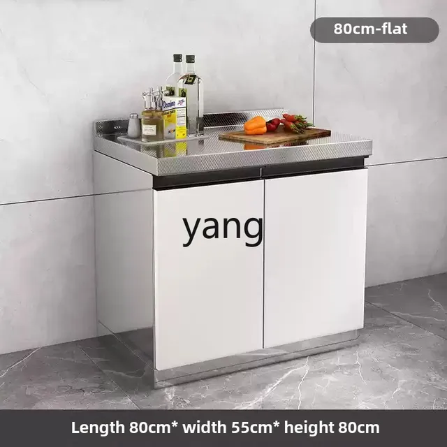 ตู้ครัวสแตนเลส LTT พร้อมอ่างล้างจาน ตู้เก็บของเรียบง่าย ตู้เตาแบบรวม 4