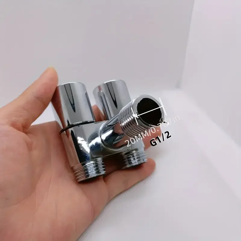 Heavy duty 304 stainless steel toilet shower valve head angled plug, standard compatible bathroom/shower faucet splitter,