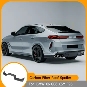 Spoiler posteriore per BMW X6 G06 X6M F96 2020-2024 in fibra di carbonio, alettone per tetto, finitura per lunotto