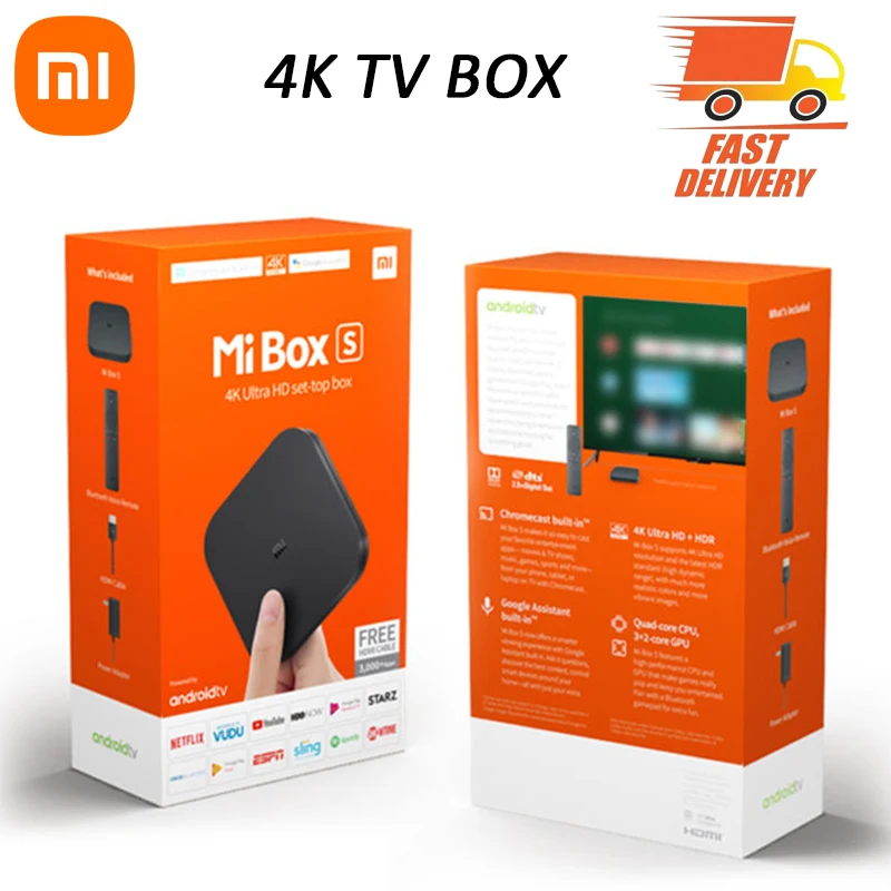 

Global Version Xiaomi Mi TV Box S 2nd Gen 4K Ultra HD BT5.2 2GB 8GB Dolby Vision HDR10+ Google Assistant Smart Mi Box S Player