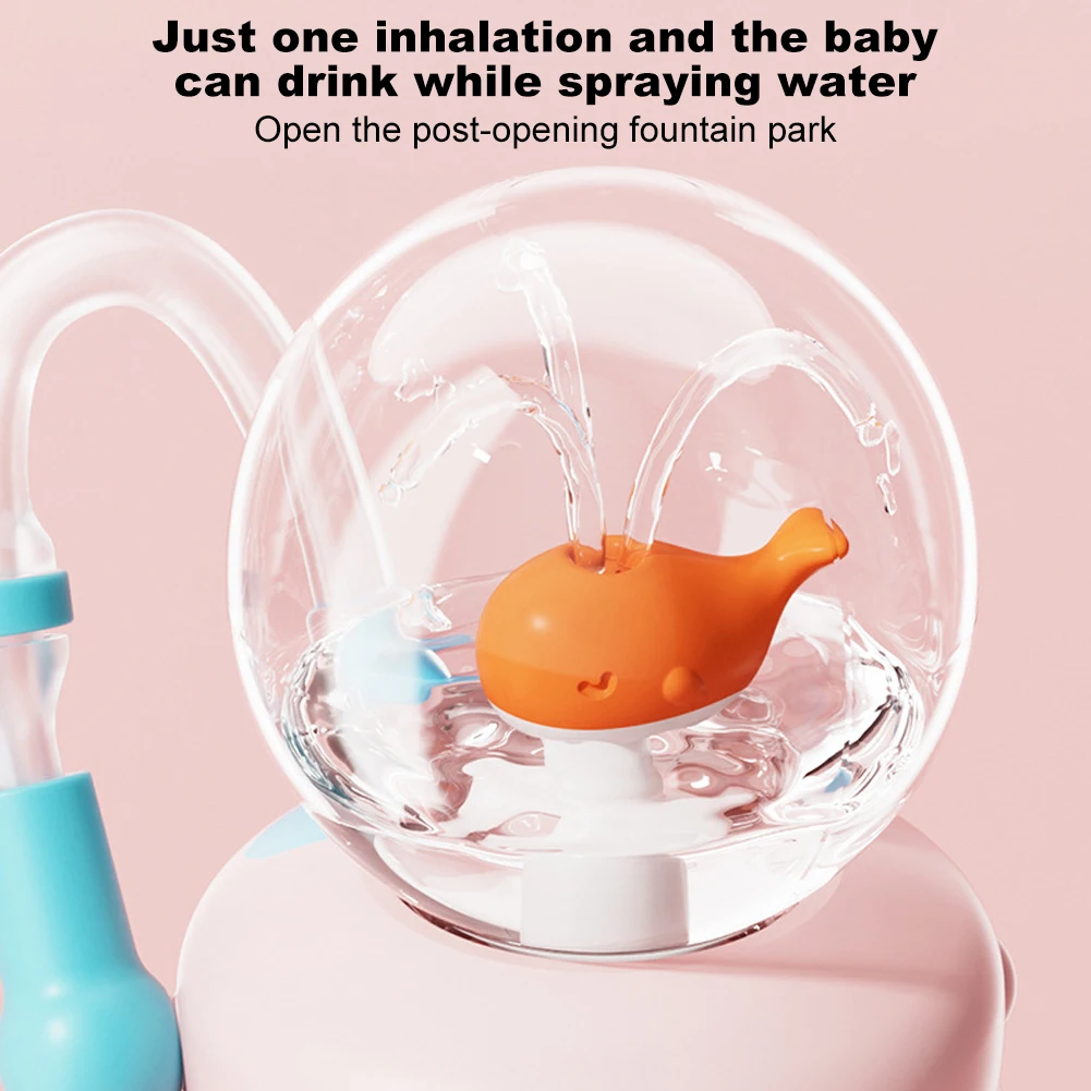 Stainless Steel Whale Fountain Tumbler with Handle Whale Water Cups with Straw 710ML Leak Proof Water Bottle for Kids Adults