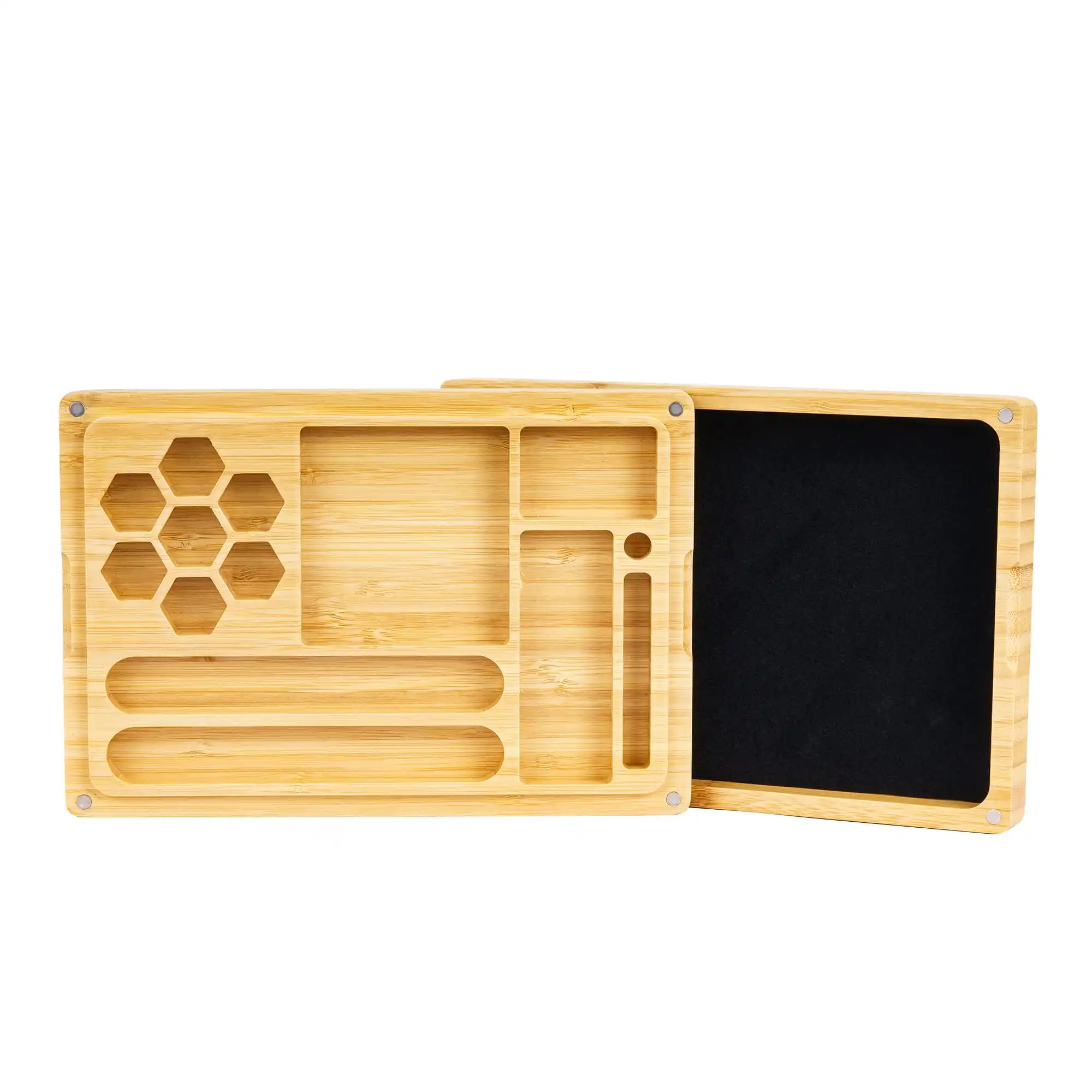 2 in 1 Wooden Dice Case & Dice Tray, Multifunction Box, Rectangle Bamboo Holder for Set, D&D, RPG, Tabletop Games
