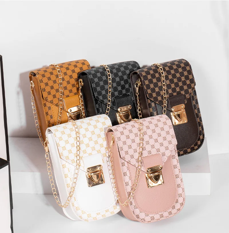 Kvinnor Mini Shoulder Mobiltelefon Ringer Axelväskor för kvinnor Små fyrkantiga plånböcker och handväskor Sommar_voghion.com
