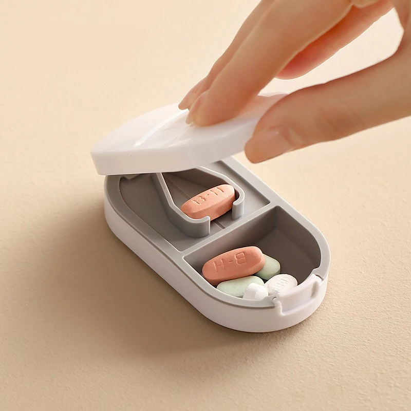 Portable Multiple Pill Cutter with Storage Box Pill Crusher Adjustable Pill Splitter Stainless Steel Cutting Blade - Image 3