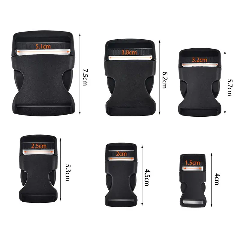 20mm 25mm 32mm~50mm Plastic Hardware Dual Adjustable Side Release Buckles  Molle Tatical Backpack Belt
