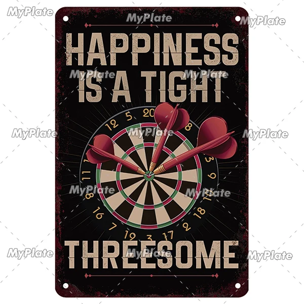 Vintage Metal Darts Sign - Bar & Club Wall Decor Art Poster Gift