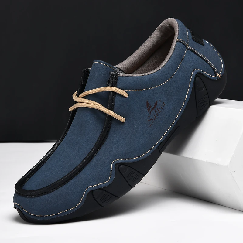 Casual Shoes For Men Sneakers Handmade Soft Men Loafers Plus Size 39-48 Moccasins Lightweight Boat Footwear