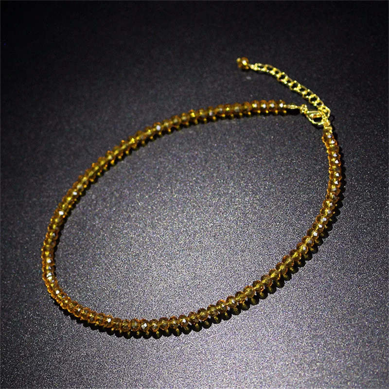 2022 New Creative Beaded Crystal Necklace Retro Simple Clavicle Chain Korean Woman Delicate Jewelry Accessories