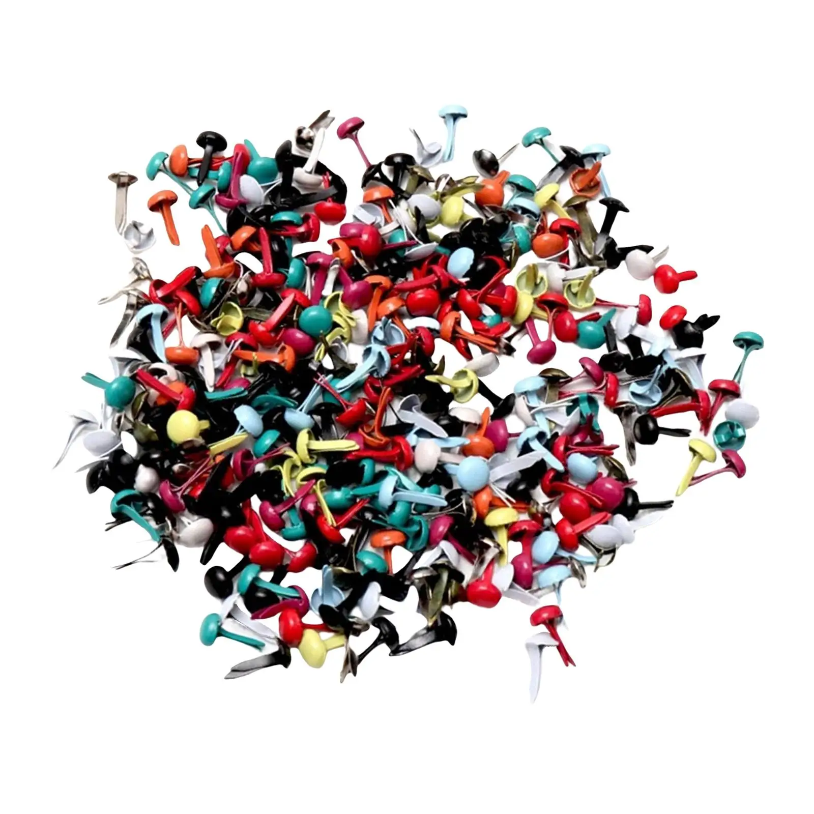 Metal Brads Round Mini Brads Paper Fasteners Multicolor Handmade Embellishment Stamping Toy 200Pcs