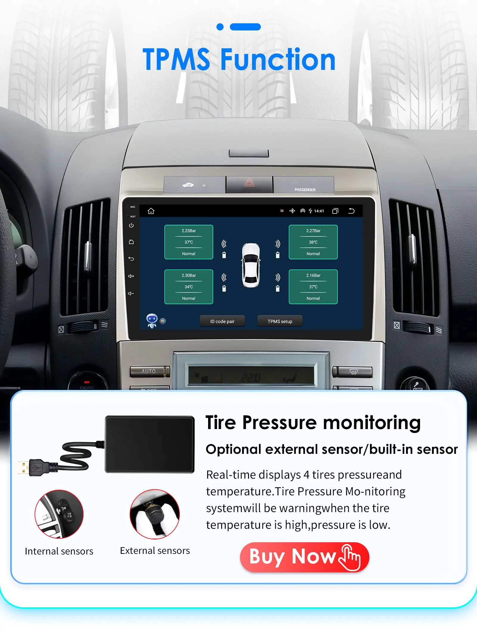 Podofo 9'' Android Auto Autoradio Für Toyota Corolla Verso AR10 2004-2009 - Wireless Carplay & Rückfahrkamera