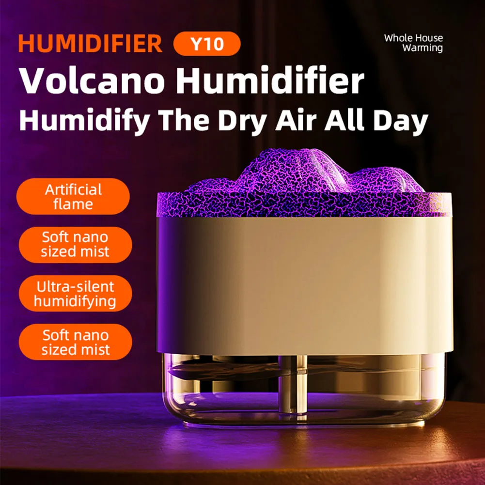 

300ML Mist Humidifier Simulated Burning Mountain Atmosphere Lamp Silent Nano Mist Humidifier Home Decoration Crafts