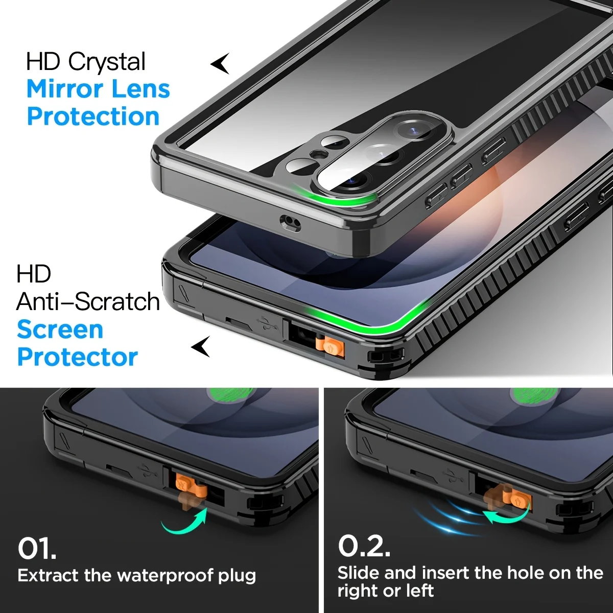 Enhanced Waterproof Aluminum Phone Case - Premium Luxury Swimming Cover
