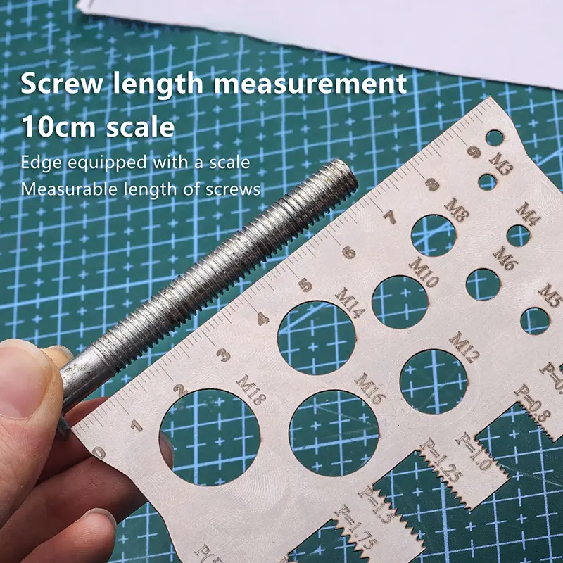 Thread Checker Screw Measurement Ruler Stainless Steel Caliper Metric Gauge Tool For Measuring Screw Pitch Bit Bolt Nut Screw image 2