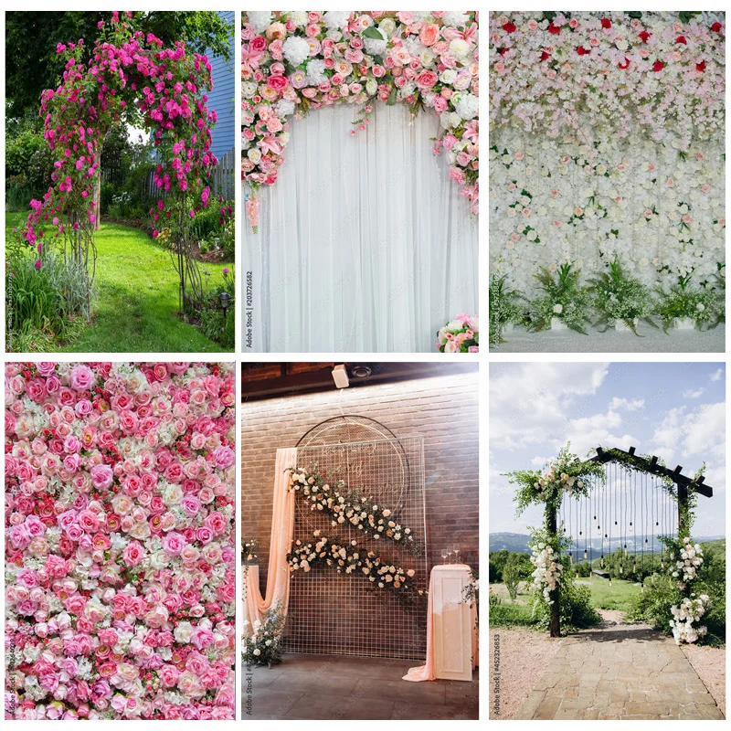 

Vinyl Custommade Wedding Photography Backdrops Flower Wall Forest Danquet Theme Photo Background Studio Props 21126 HL-13