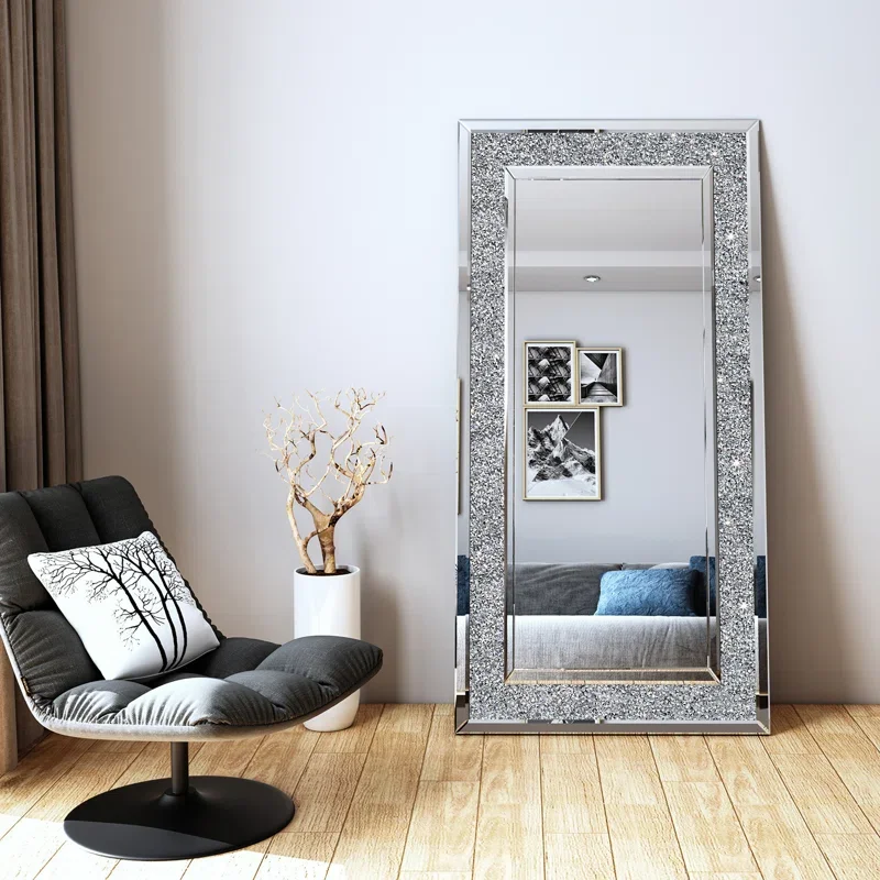 SHYFOY Crushed Diamond Wide Full Length Mirror