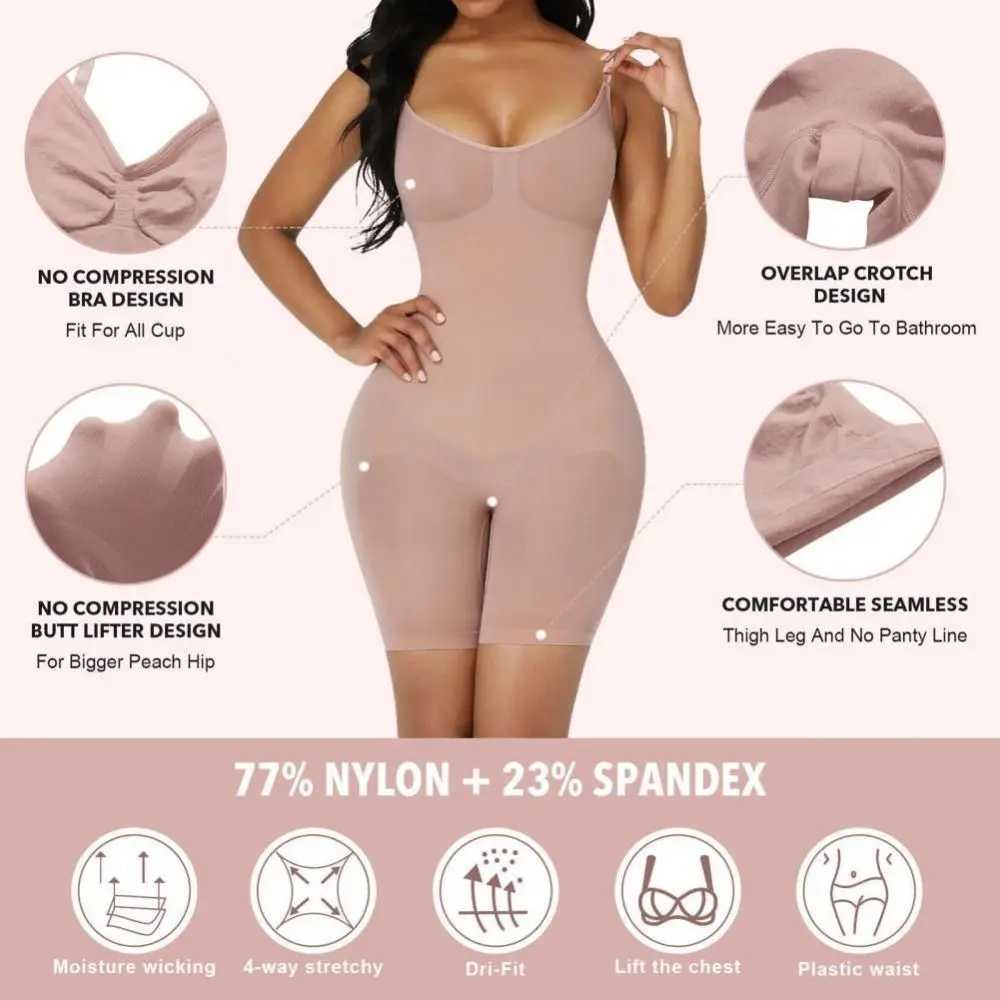 

Upgrade Fabric Bodysuit Shapers Spandex Compress Elastic Body Shaper Suits Open Crotch Compression Smooth Shapewear