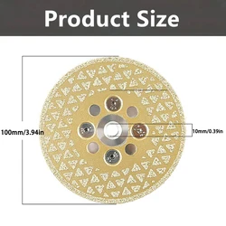 Enhanced Diamond Grinding Wheel Saw Blade for Precision Cutting - Ideal for Porcelain Tile, Marble, and Granite (M10 Grit 100mm)