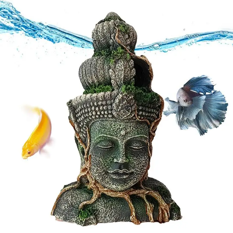

Buddha Fish Tank Decor Buddha Head Sculpture Fish Tank Decoration Fish Tank Accessories Ornament Small Buda Statues For