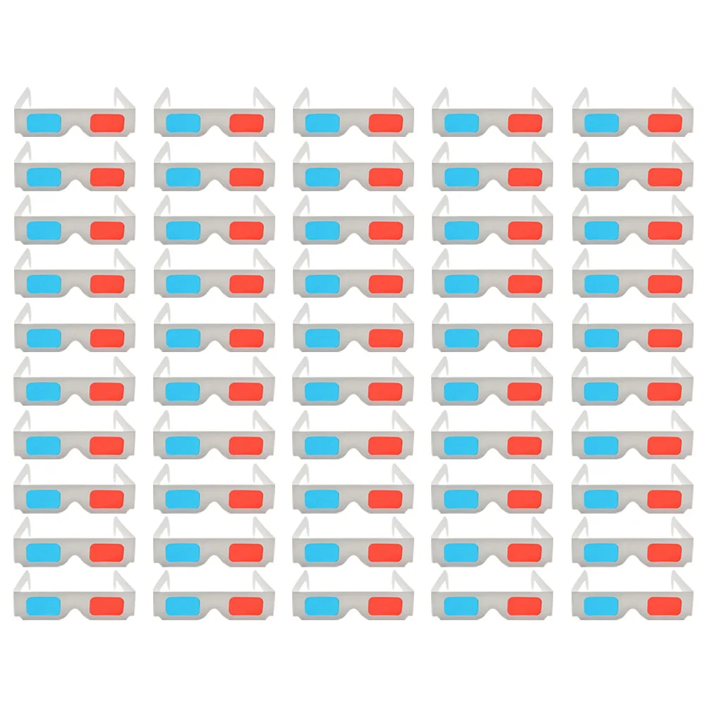 50pcs 3D Glasses Red and Cyan Anaglyph Eyeglass Cardboard Anaglyph 3d Glasses Red Cyan Cardboard 3d