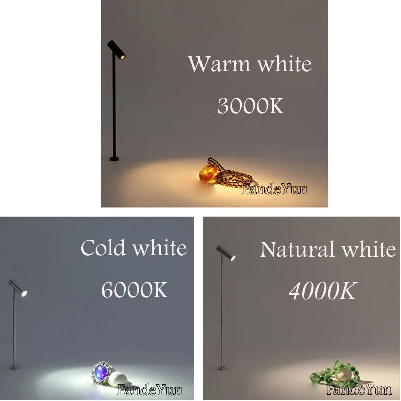 Dimmable Jewelry lamp 3W LED Spot lights Adjustable Led Showcase Light For Exhibition Display Led Mini Spot Lamp Surface Mounted 4