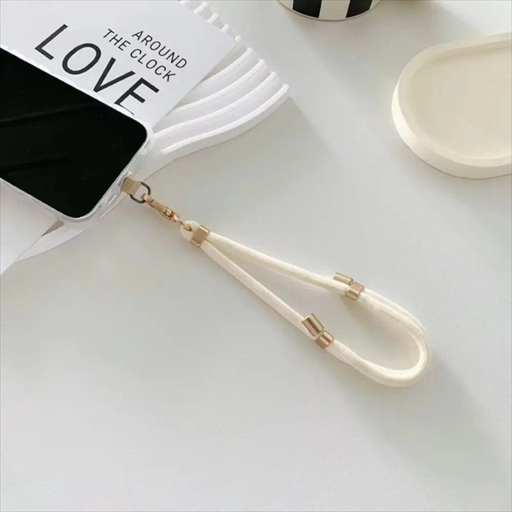 Fashion Adjustable Mobile Phone Lanyard Metal Nylon Anti-lost Phone Wrist Straps Universal Simple Keychain Pendant