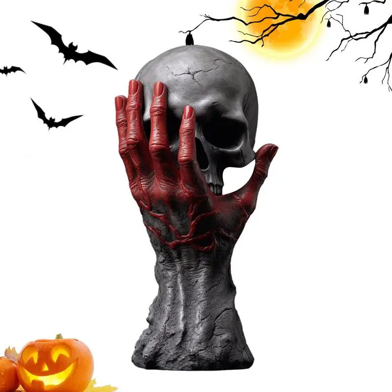 

Resin Skull Decor Head Sculpture Horrible Realistic Halloween Skeleton Skull Human Bones Skull Model Craft Gothic Decoration