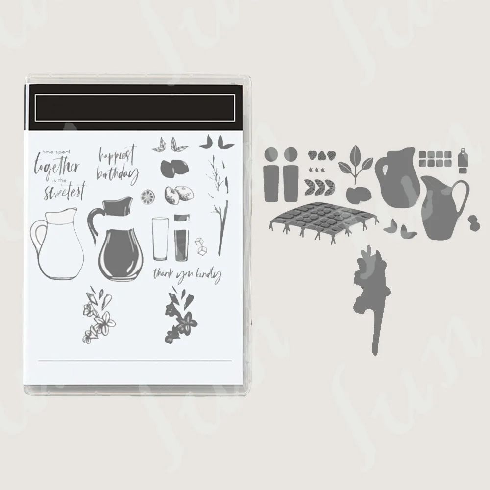 

2023 New Water Bottle Stamp Scrapbooking Handmade Clear Stamps Metal Cutting Dies Scrapbook Diary Decoration Greeting Cards Diy