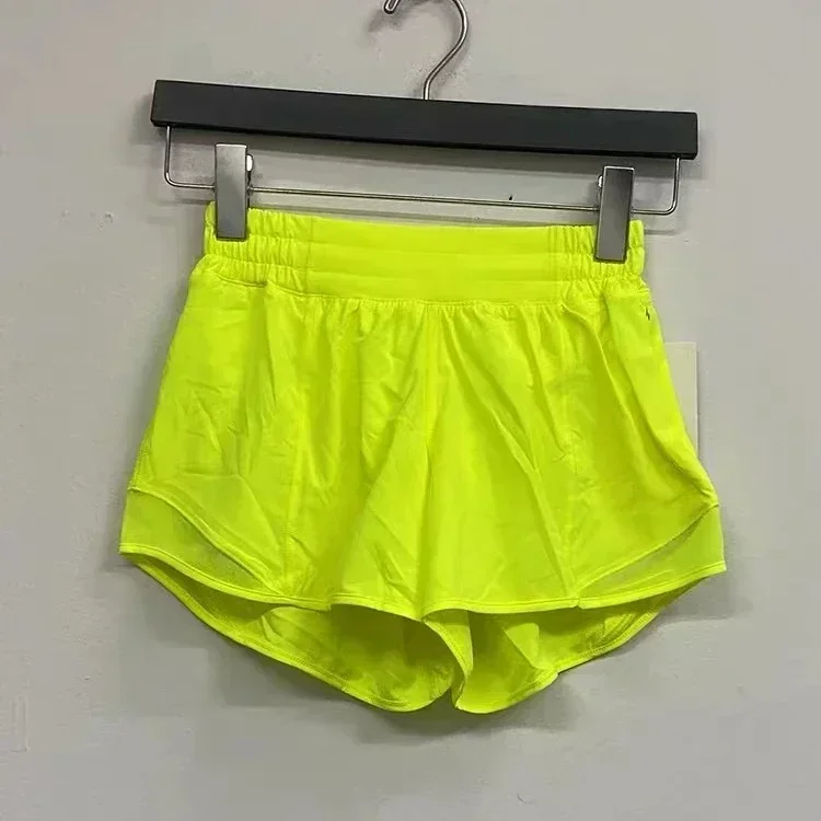 Lemon High-Rise Lined Short Lightweight Sweat-wicking Drawstring Running Tennis Yoga Shorts Built-in Liner Offers Extra Coverage
