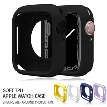 Soft Silicone Case for Apple Watch 7 6 SE 5 4 3 2 Cover Protection Shell for iWatch series 45MM 44MM 42MM 41MM 40MM 38MM