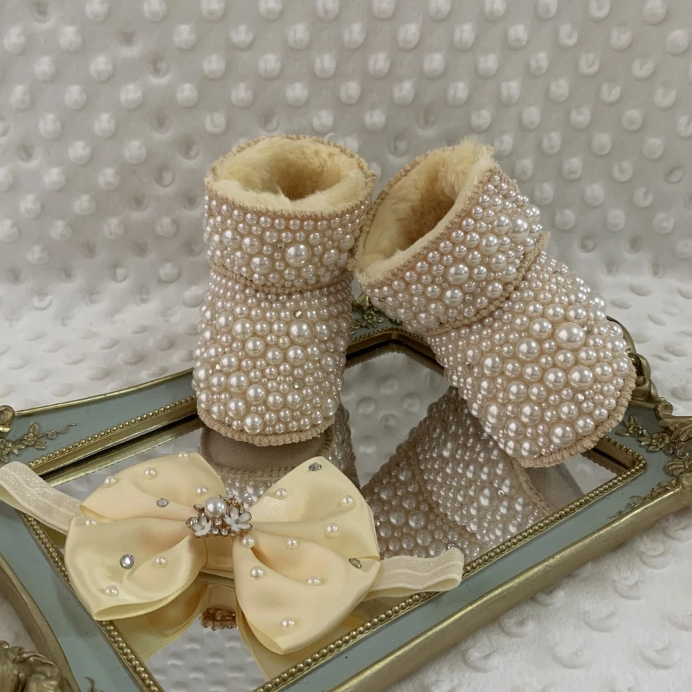 dollbling-mommy-daugther-baby-custom-pearls-stivali-personalizzati-fatti-a-mano-di-lusso-in-pelliccia-infantile-avorio-perline-bling-winter-botties