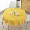 Nordic polyester cotton circular tablecloth  yellow rice font cotton linen printed tablecloths Tea table cover 2