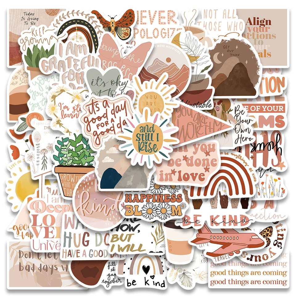 318 Boho Scrapbook Stickers with Diverse Women, Flowers, and Quotes! 