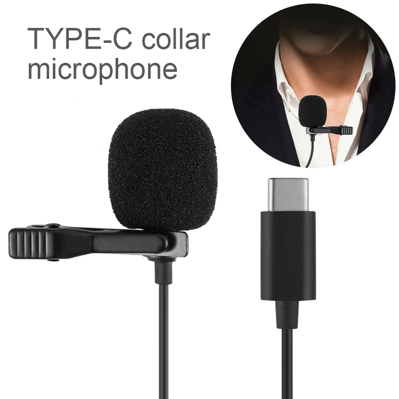 

Mini Microphone Mic USBC TypeC Mic Condenser Audio Recording for Android Smartphone Clip-on Metal Clip Live Studio Mic