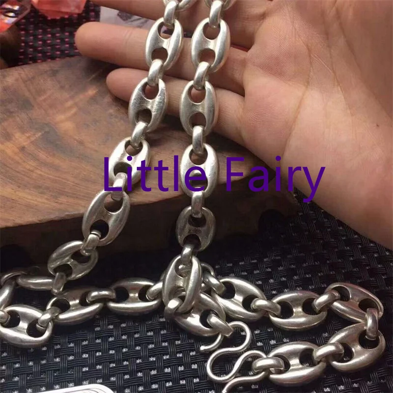 Little Fairy/ Old Tibetan Silver Seiko Made Buckle Necklace To Bring Wealth and Bless Personality Men Women Couples Fashion Gift