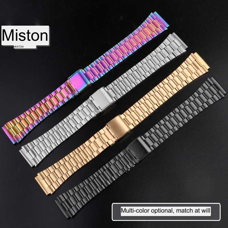 Cinturino In Metallo Ae1200 18Mm Per Casio A168W A158W Mrw200 Aeq-110 A158/A159/A168/A169/B650/Aq230/700 Cinturino In Acciaio Inossidabile