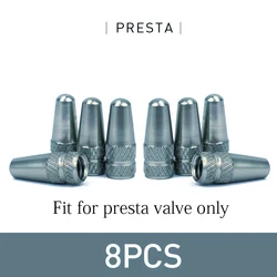 Aluminum Alloy Bicycle Tire Valve Caps - Dustproof Protector (8pcs gray)