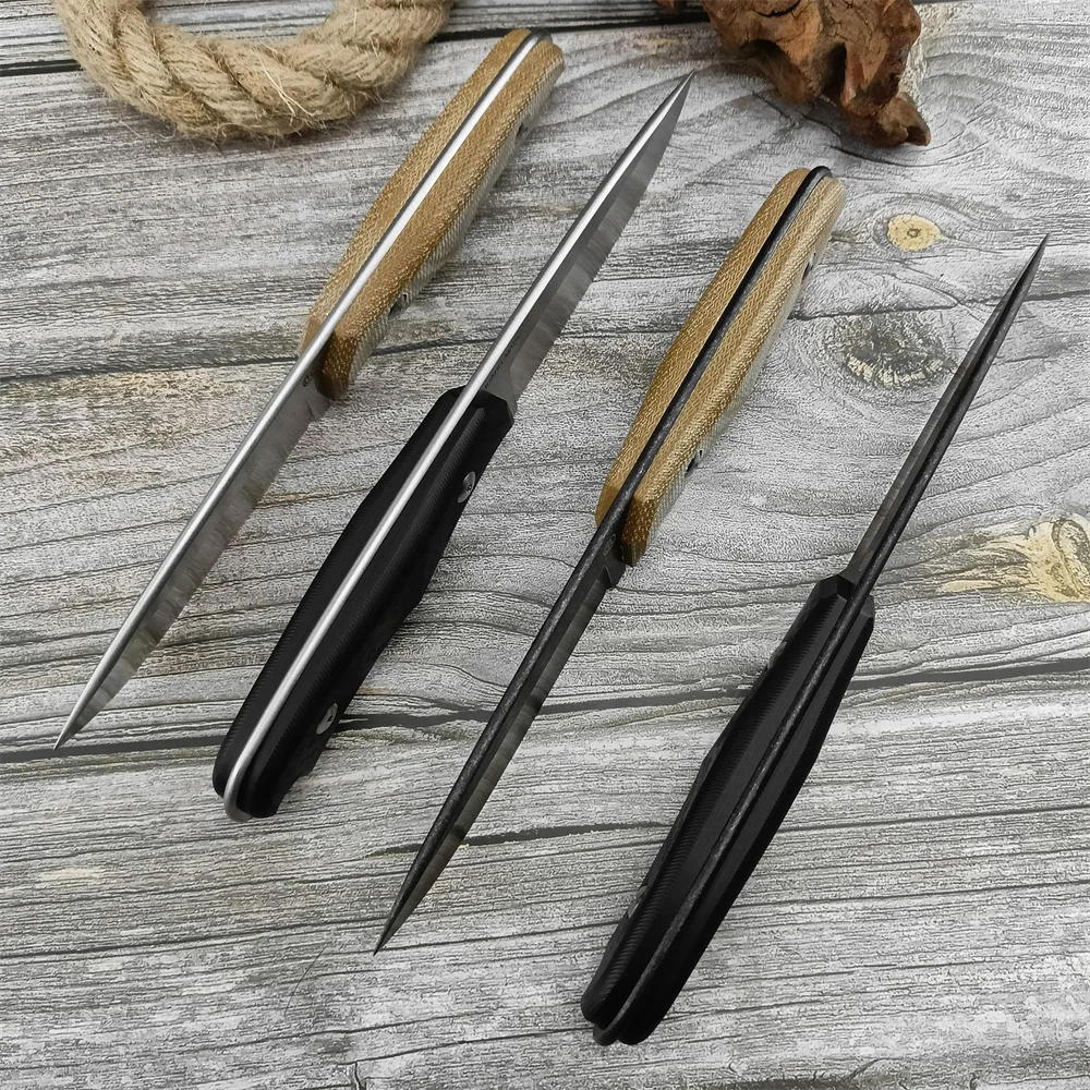 High Quality Fixed Blade Knife Outdoor Hunting Cutting Knife D2 Blade G10 / Flax Handle EDC Camping Hiking Survival Tools Gift 2